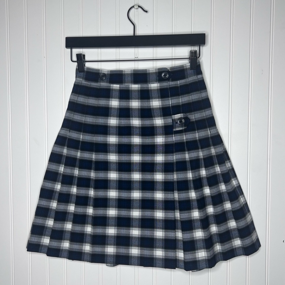 Vintage Flynn O’Hara School Academia Tartan Plaid Pleated Wrap Around Kilt Small
